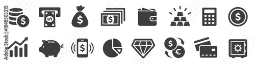 Financial and money icons collection