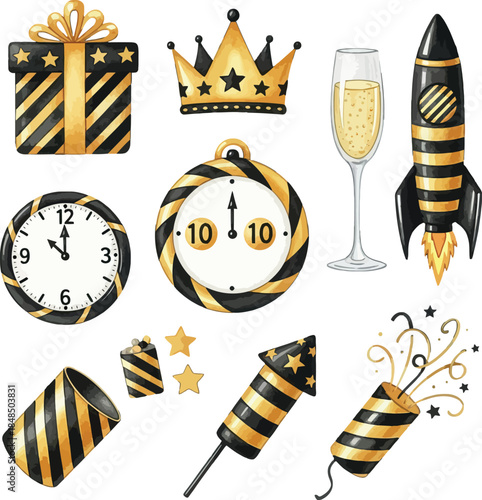 bee and honey vector set