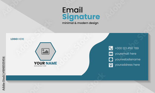 Email signature design minimal style email signature corporate business email signature author photo place modern and minimal layout. clean and simple email signature or email footer template.