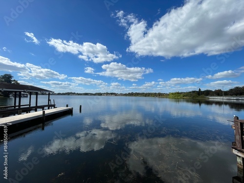 Lake Roy clouds reflecting on water