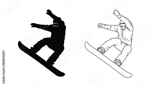 Snowboarders in action a dynamic illustration of winter sports and movement