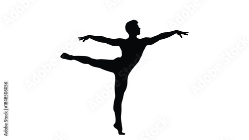 A graceful silhouette of a dancer in a dynamic expressive pose