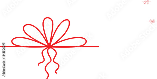 Beautiful red ribbon on white background