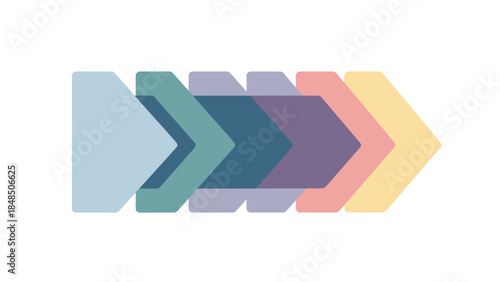 Abstract geometric arrow design featuring overlapping pastel colors with modern visual appeal for
