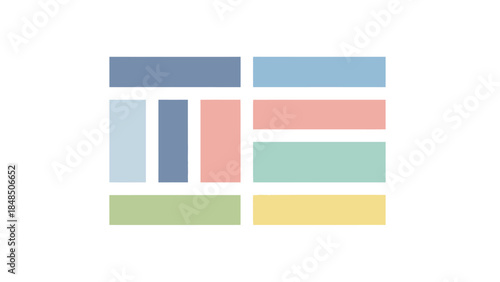 Abstract geometric colorful blocks design with pastel shades and modern layout for creative projects
