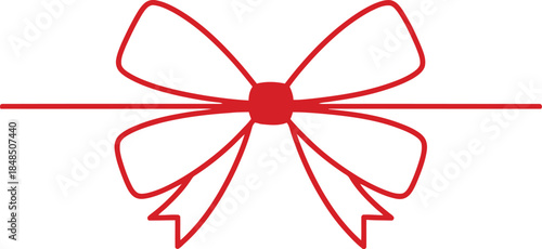 Beautiful red ribbon on white background