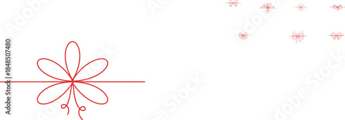 Simple red floral design element