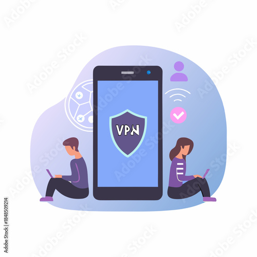 Secure connection with vpn people using devices with online protection