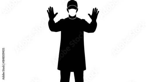 Healthcare worker wearing protective gear with transparent background