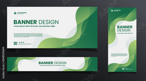 green gradient abstract illustration background banner design template