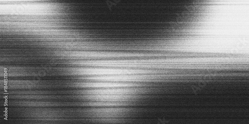 Tableau sur toile Black and white broken TV grain texture abstract background with horizontal lines distortion effect