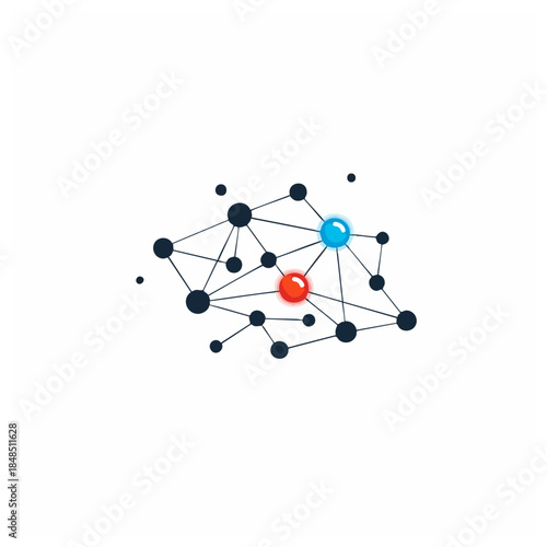Network Connection Nodes and Lines Illustration