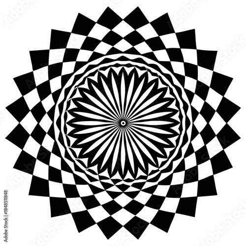 Black and white optical illusion pattern
