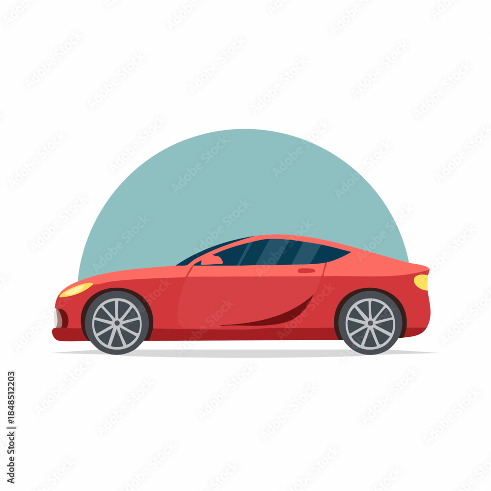 Obraz premium Sleek Red Sports Car Illustration with Modern Design.