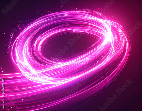 Abstract neon swirls isolated on transparent background