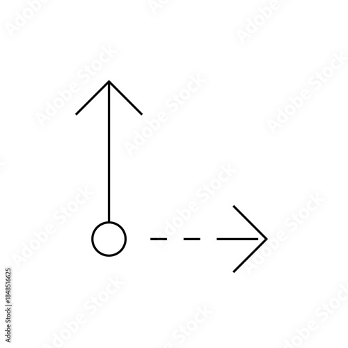 Simple Flowchart Diagram with Circle and Arrow Elements