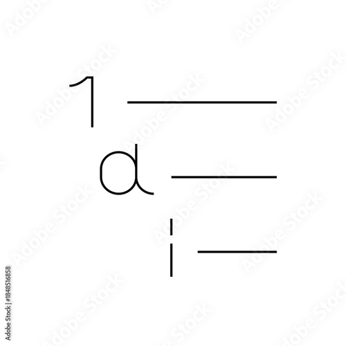 Minimalist Mathematical Equation with Variables and Lines