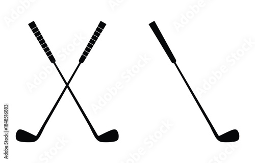 Golf Club Crossing and Single Stick Images for Sports Equipment