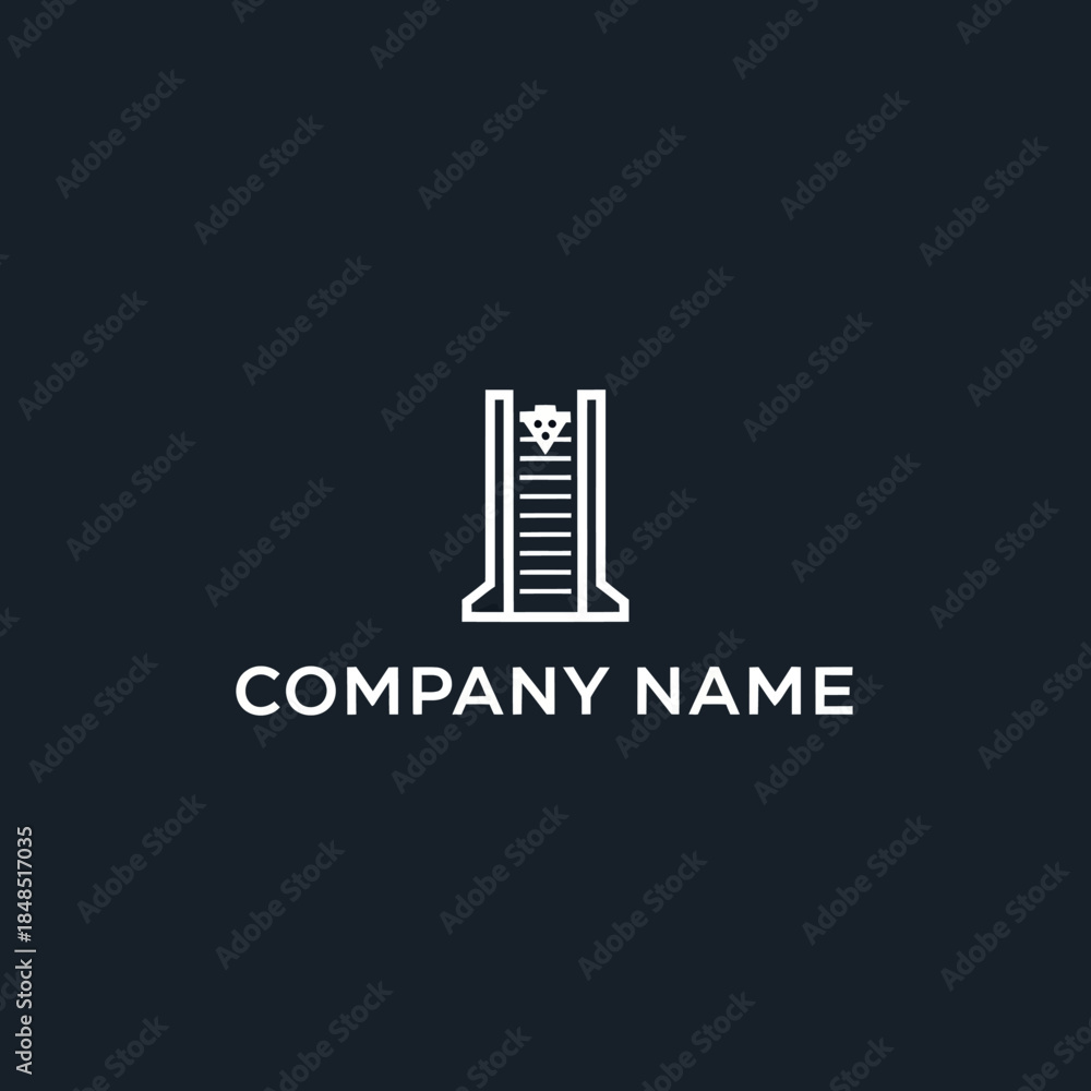 Fototapeta premium Simple White Logo on Black Background.