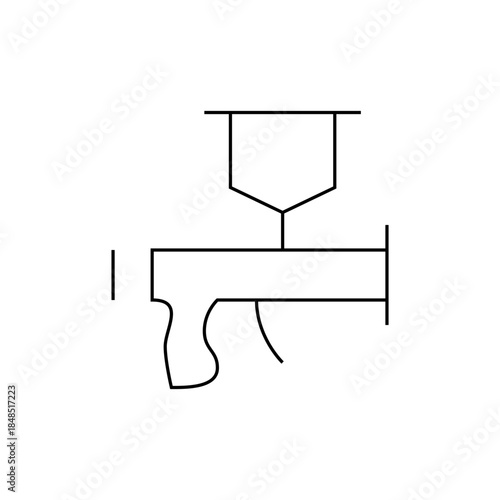 Minimalist Black and White Toilet and Urinal Diagram