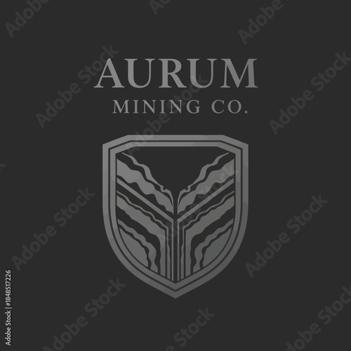 Aurum Mining Co Logo Design Element.
