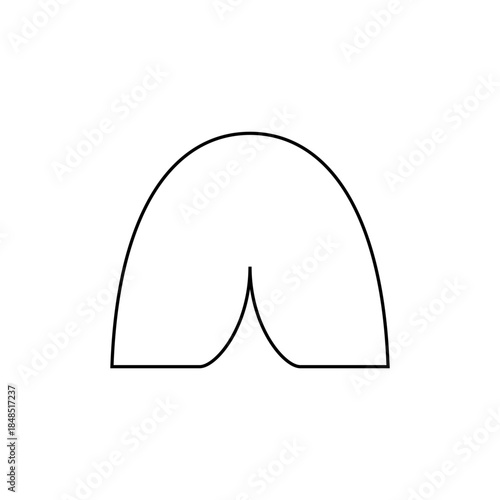 Minimalist Black Line Art of a Tent or Teepee Outline