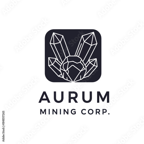 Aurum Mining Corp Logo with Gemstone.