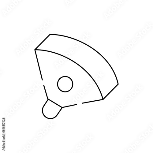 Minimalist Line Art of a Hair Dryer with Round Brush Attachment