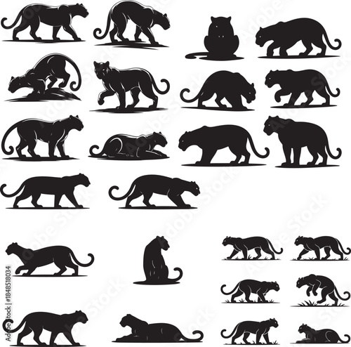 “Powerful Panther Silhouette Collection – Black Panther, Shadow Panther, Night Panther & Predator Silhouettes”