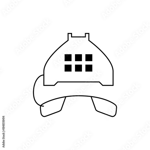 Black and White Icon of a Classic Parking Meter with Six-Space Display