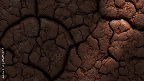 Dry cracked earth surface viewed from above in a desolate landscape environment