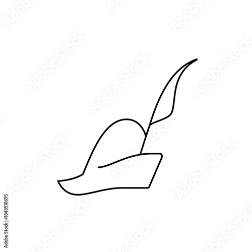 Minimalist Line Art of a Quill Pen and Inkwell, Classic Writing Tools