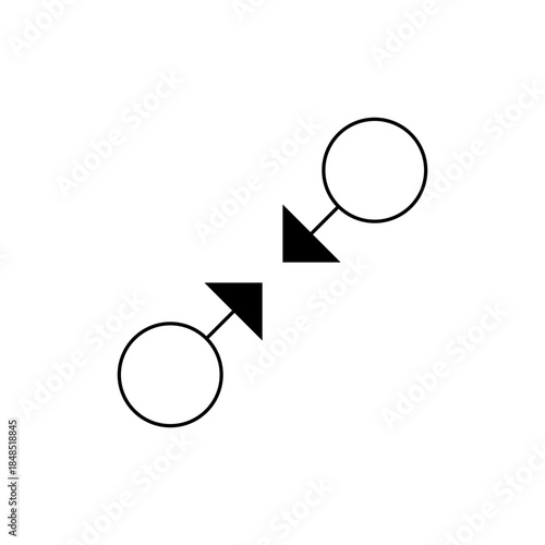 Male Gender Symbol, Black and White Minimalist Design, Simple Icon