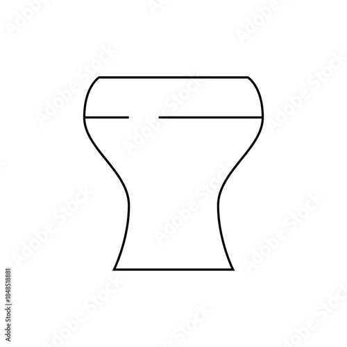 Minimalist Black and White Wine Glass Outline, Elegant Drinkware Design