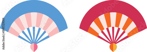 Japanese Folding Fan Illustration – Traditional Hand Fan Icons