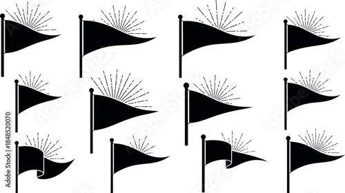 Pattern of black and white flags