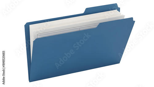 Blue file folder with documents