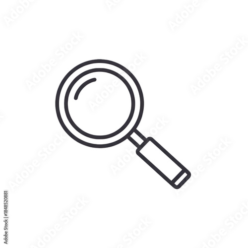 Magnifying glass line icon for search and discovery concepts