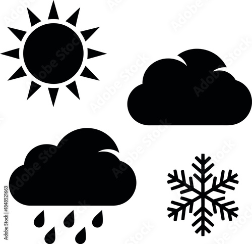 Weather icons representing different conditions