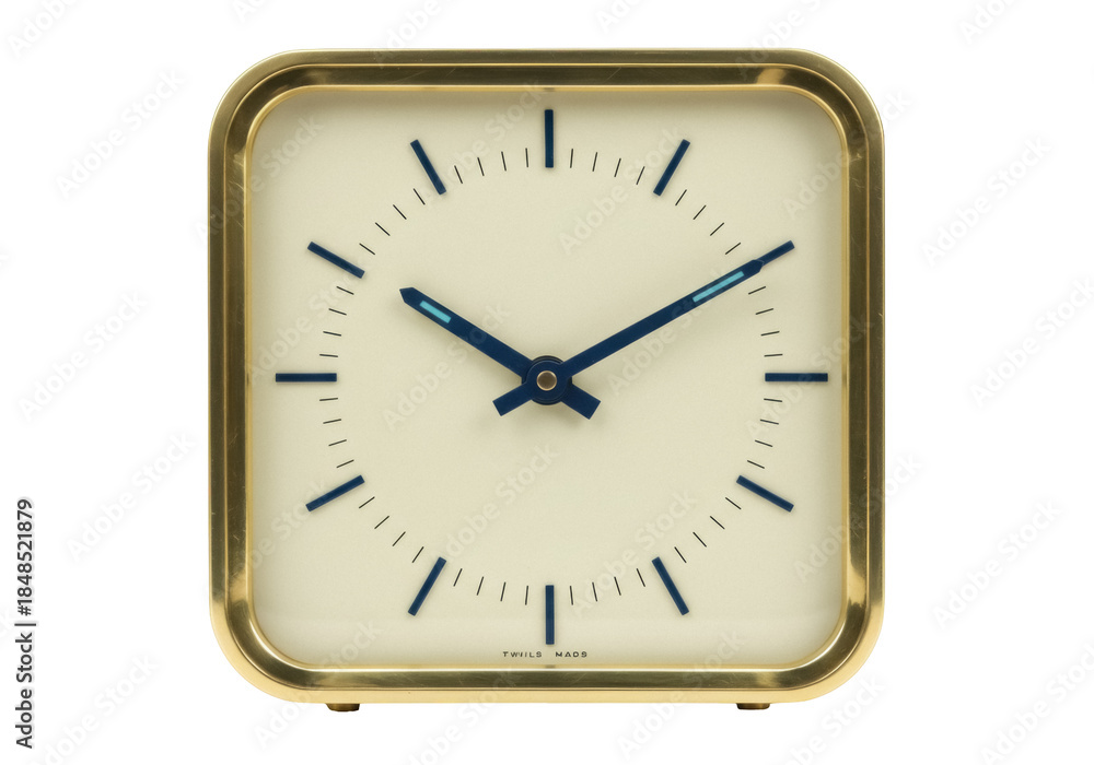 Ταπετσαρία Vintage gold alarm clock PNG isolated on transparent background, retro timepiece