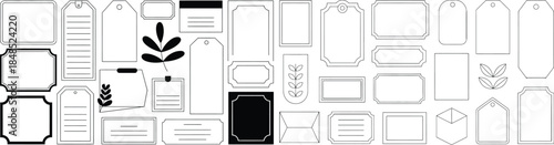 blank tag and label collection for decoration organization and packaging, vector illustration