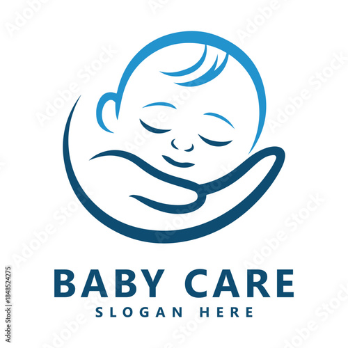 Modern logo baby care new born vector