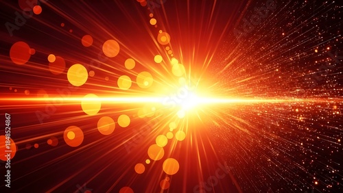 A dynamic abstract digital background featuring a high-speed light beam and particle flow