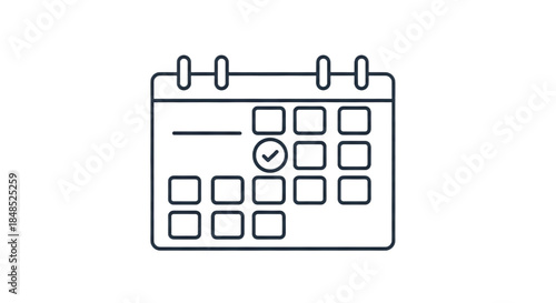 Calendar line icon for scheduling and appointment planning