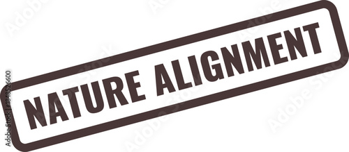 Dark brown rectangular stamp with the words NATUREALIGNMENT in bold sans-serif font