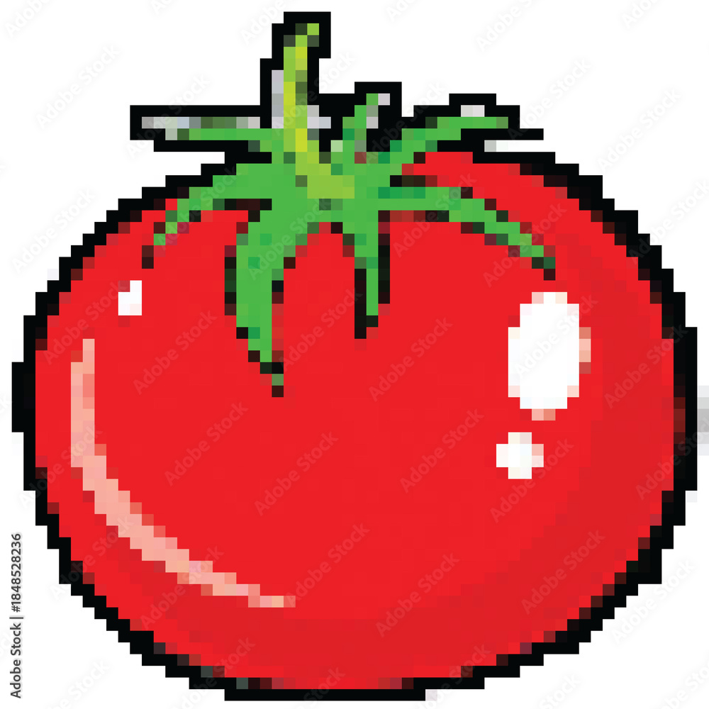 Obraz premium Pixel Art Tomato Icon