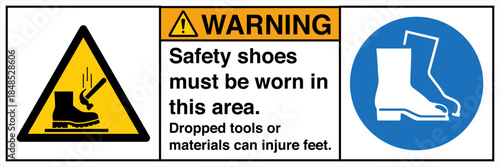 Safety sign WARNING safety sh...