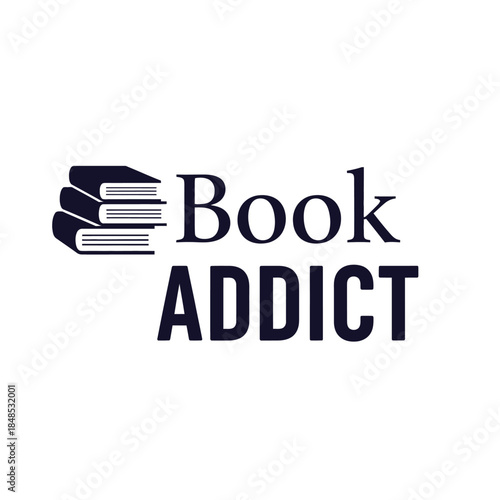 Book addict typography t-shirt design isolated on transparent background