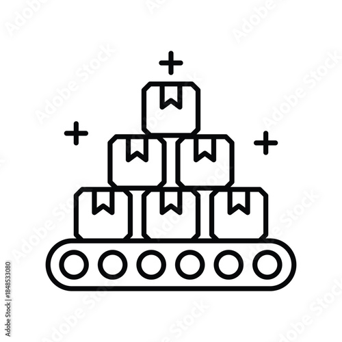 Mass Production icon with white background vector stock illustration