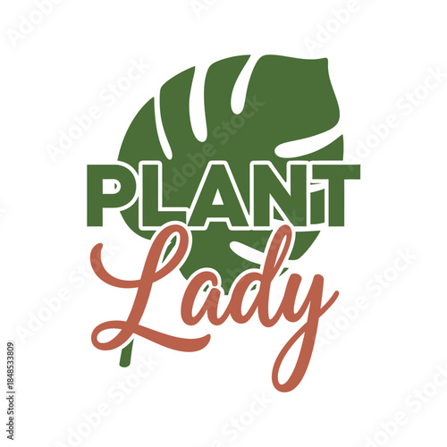 Plant lady typography t-shirt design isolated on transparent background